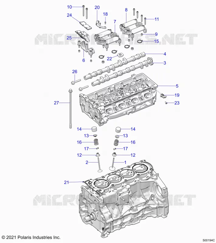 ENGINE, HEAD ASM AND VÃLVULAS