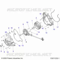 ENGINE, STATOR COVER AND FLYRUEDA