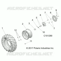 RUEDAS, FRONT TIRE AND BRAKE DISC