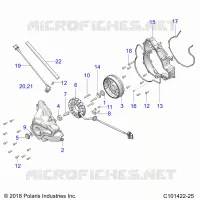 ENGINE, STATOR COVER AND VOLANTE