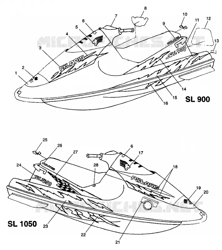 ETIQUETAS SL 900 B974091 and SL 1050 B974090 (4940974097A007)
