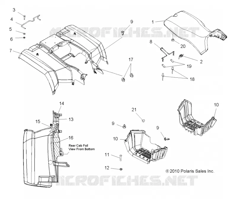 TRASERO CAB, ASIENTO and para pies