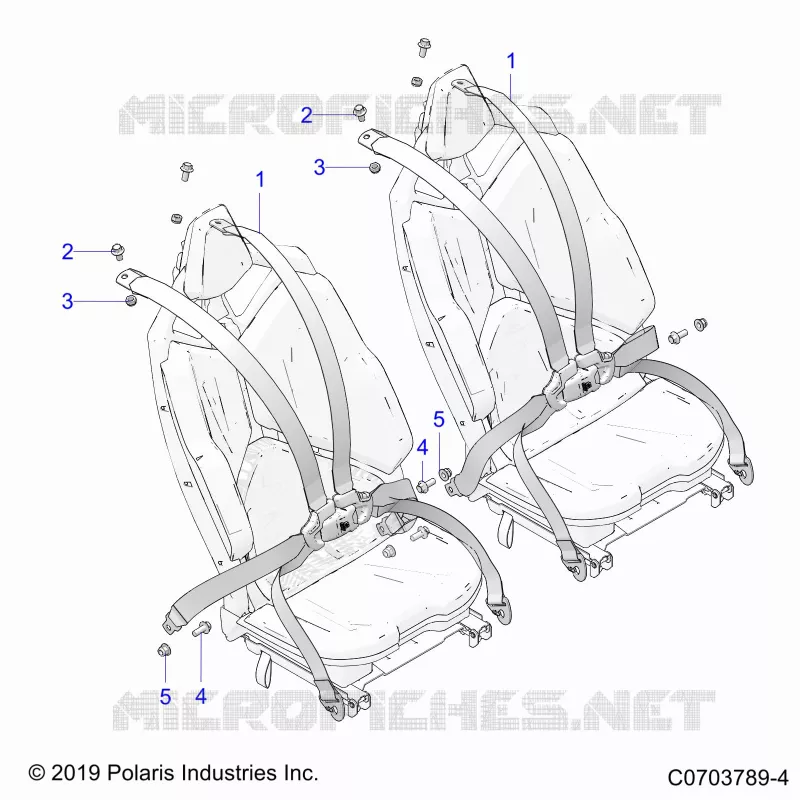 ASIENTO BELT MOUNTING, REAR, 6 POINT