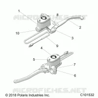 BRAKES, FRONT BRAKE LEVER AND CILINDRO MAESTRO
