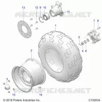 RUEDAS, REAR TIRE AND BRAKE DISC
