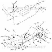ASIENTO Y tanque de gas ASAMBLEA 600 XCR SP 0965677 and EUROPEAN 600 XCR SP E9656 (4932063206A007)