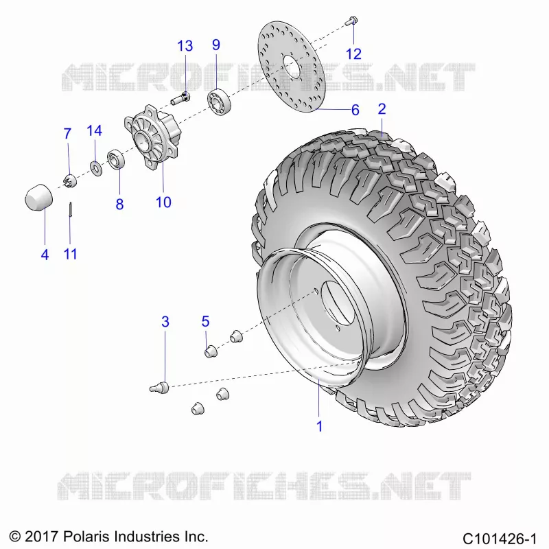 RUEDAS, FRONT TIRE AND BRAKE DISK