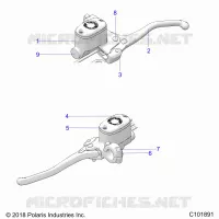 BRAKES, FRONT BRAKE LEVER AND CILINDRO MAESTRO