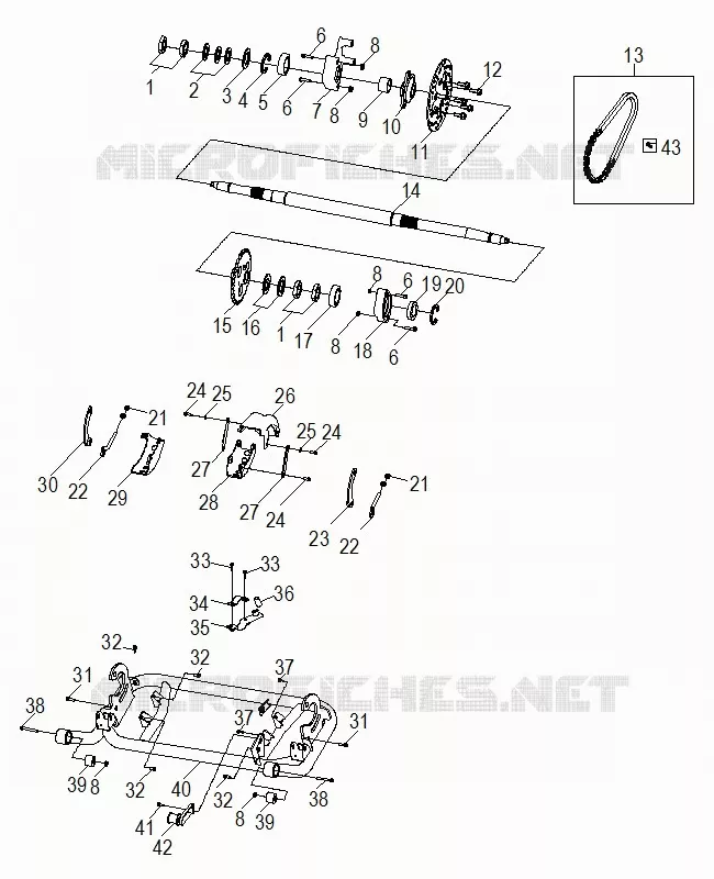 CHASSIS, SWING ARM AND EJE POSTERIOR