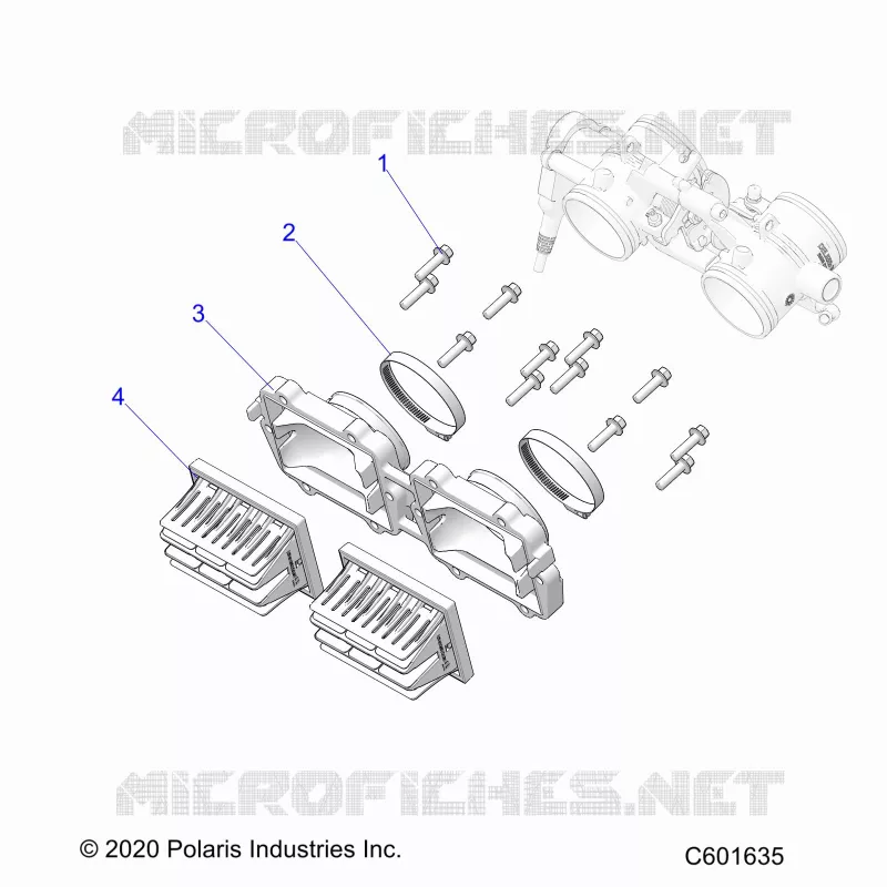 ENGINE, REED VALVE AND CUERPO DE MARIPOSA ADAPTOR