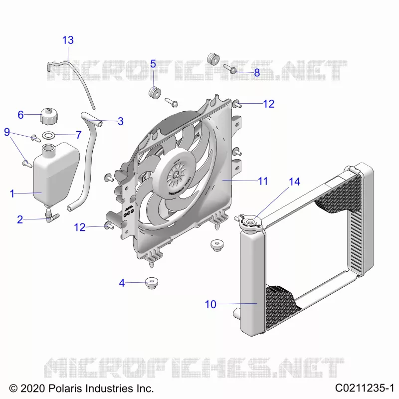 ENGINE, SISTEMA DE REFRIGERACIÃ“N, RADIATOR, FAN & OVERFLOW BOTTLE