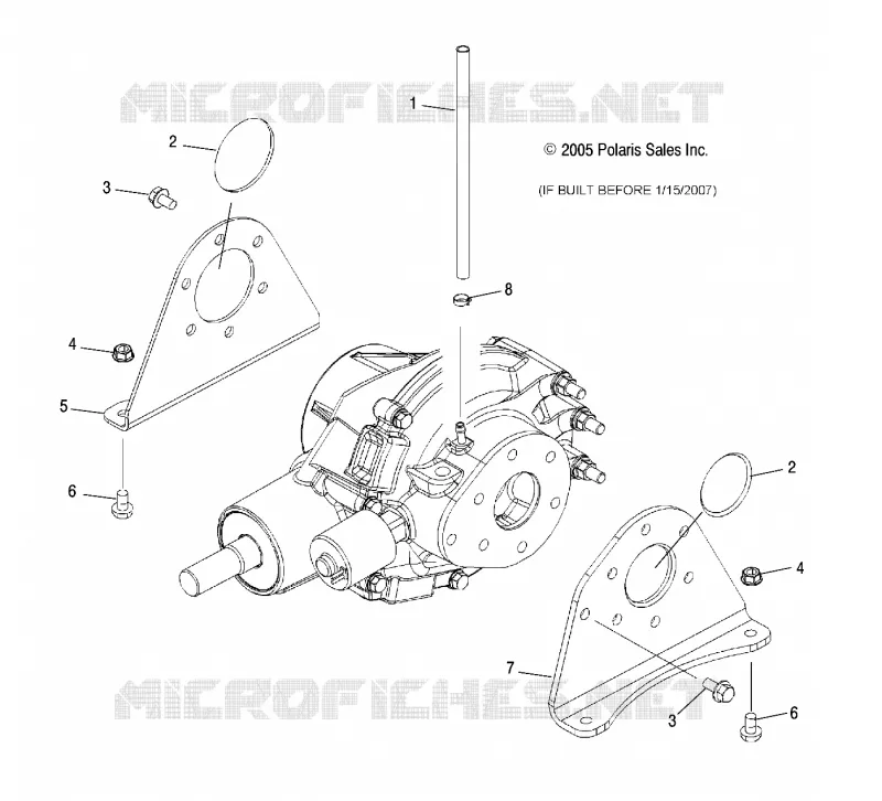 CAJA DE ENGRANAJES, MOUNTING, REAR (BUILT BEFORE 1/15/07)