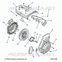 ENGINE, BLOWER HOUSING AND ARRANQUE DE RETROCESO