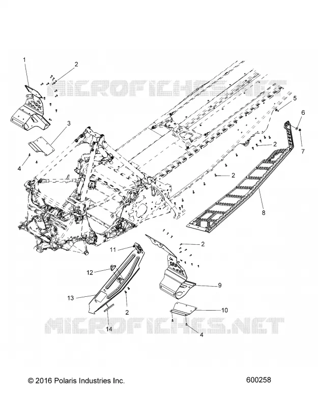 CHASSIS, PROTECCIÓN DEL EMBRAGUE AND FOOTRESTS