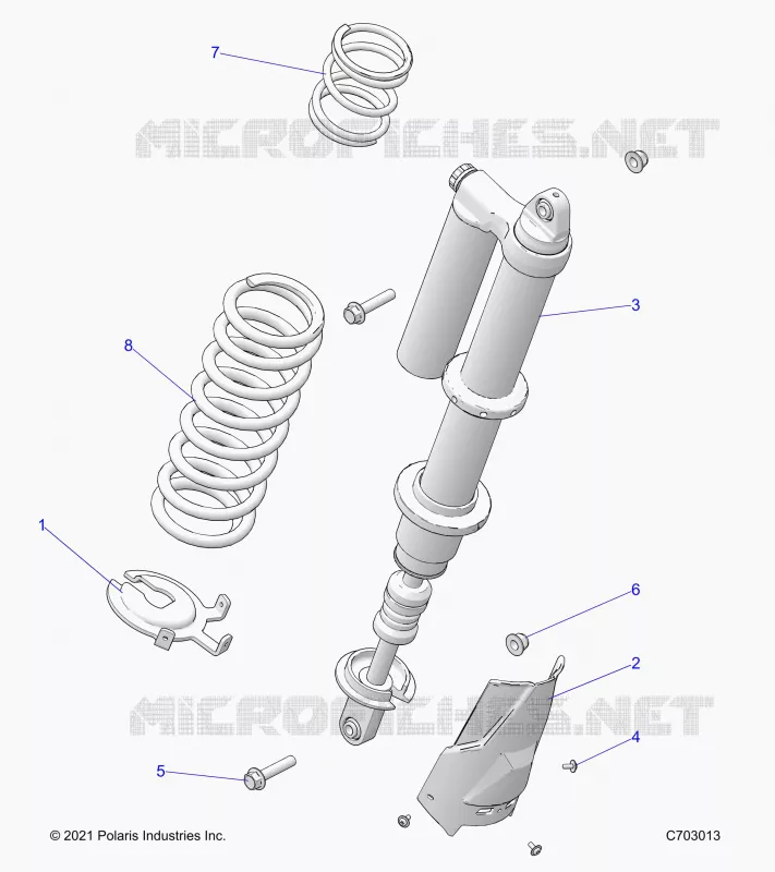 SUSPENSION, REAR MONTAJE DE DESCARGA, STANDARD/PREMIUM