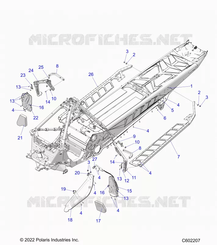 CHASSIS, PROTECCIÃ³N DEL EMBRAGUE, FOOTRESTS, AND RUNNING BOARDS