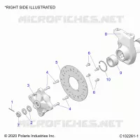 SUSPENSIÃ“N DELANTERA HUB, CARRIER, AND BRAKE DISC