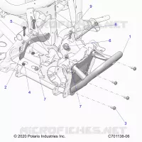 CHASSIS, FRONT GEARCASE AND PARACHOQUES DELANTERA