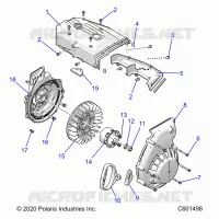 ENGINE, BLOWER HOUSING AND ARRANQUE DE RETROCESO
