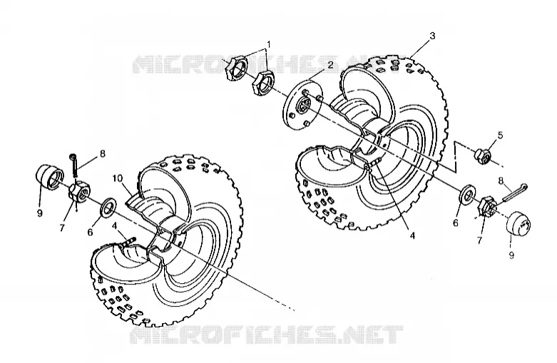 CONJUNTO DE RUEDA INTERMEDIA 6x6 400L, SWEDISH S948740 and  NORWEGIAN N948740 (4926812681028A)