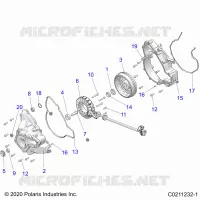 ENGINE, STATOR COVER AND FLYRUEDA