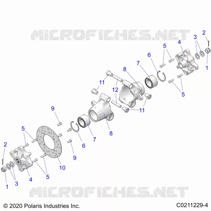 SUSPENSION TRASERA HUBS, CARRIER AND BRAKE DISC