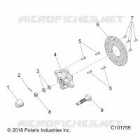 RUEDAS, FRONT HUB AND BRAKE DISC
