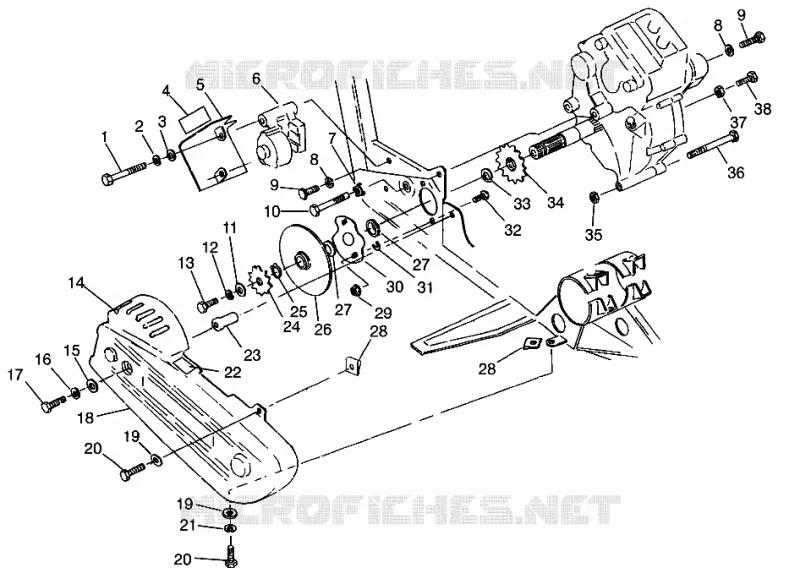 CAJA DE ENGRANAJES/FRENO and cubierta de la cadena MOUNTING Magnum 4X4 W968144 and Swedish Magn (4936053605C005)