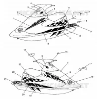 ETIQUETAS SLX 780 B964287 and  Intl. SLX 780 I964287 (4937443744A007)