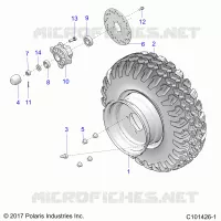 RUEDAS, FRONT TIRE AND BRAKE DISK