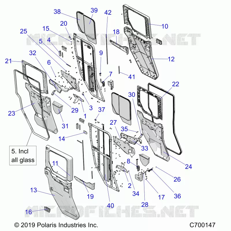 PUERTAS, REAR, CRANK