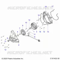 ENGINE, STATOR COVER AND FLYRUEDA