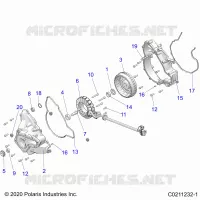 ENGINE, STATOR COVER AND FLYRUEDA