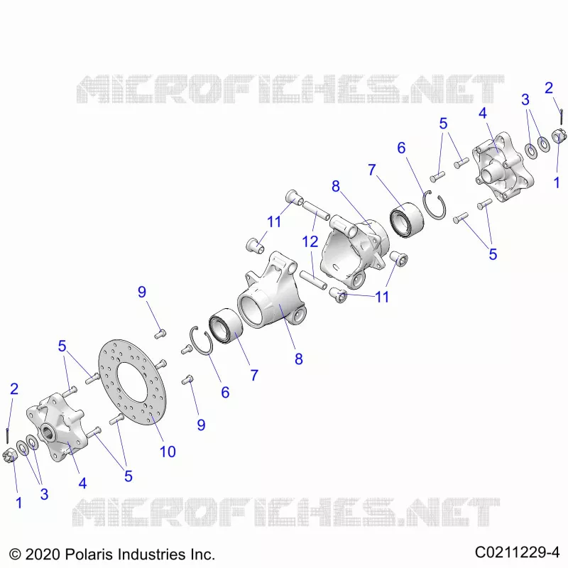 SUSPENSION TRASERA HUBS, CARRIER AND BRAKE DISC