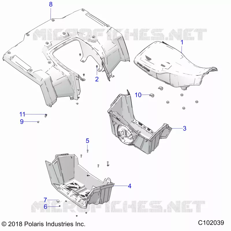 TRASERO CAB, SEAT AND FOOTWELLS