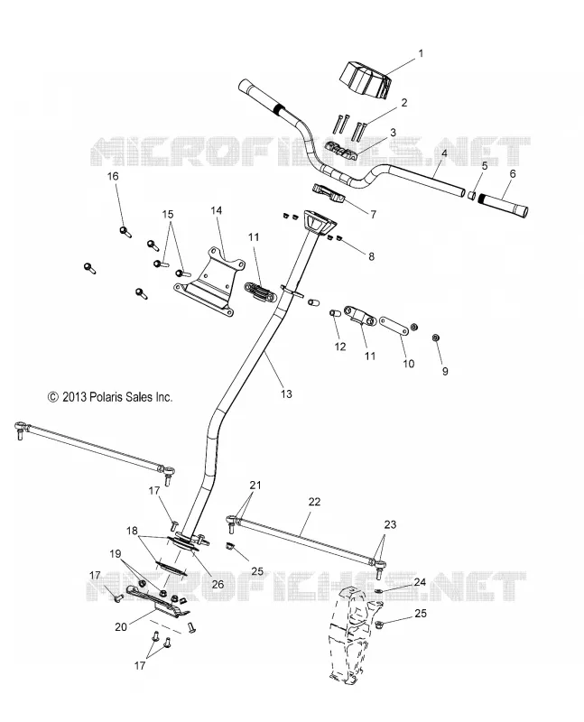 STEERING, H-BAR, STEERING POST, TIE ROD