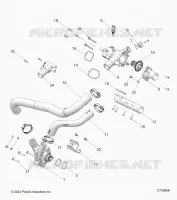 MOTOR, COOLANT PUMP AND THERMOSTAT