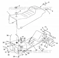 ASIENTO Y TANQUE DE GAS 700 XCR 0985678(A) and EUROPEAN 700 XCR E985678 (4943114311A006)