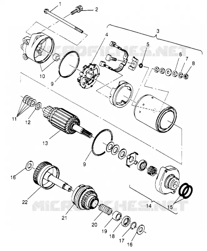 MOTOR DE ARRANQUE SLX 780 B964287 and Intl. SLX 780 I964287 (4937443744C008)