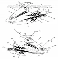 ETIQUETAS SLX 780 B964287 and  Intl. SLX 780 I964287 (4937443744A007)
