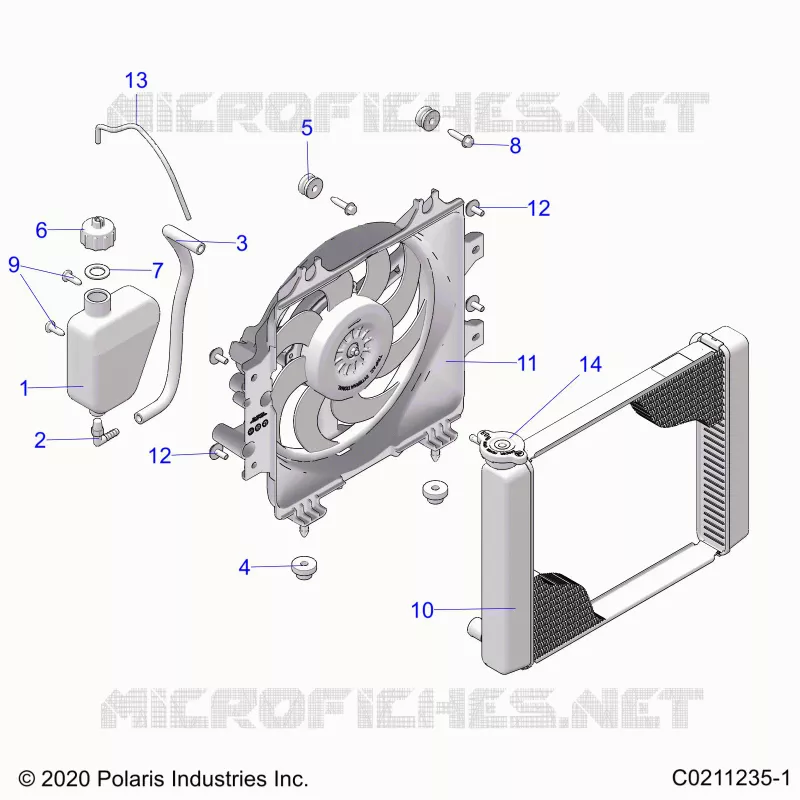 ENGINE, SISTEMA DE REFRIGERACIÃ“N, RADIATOR, FAN & OVERFLOW BOTTLE