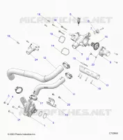 MOTOR, COOLANT PUMP AND THERMOSTAT