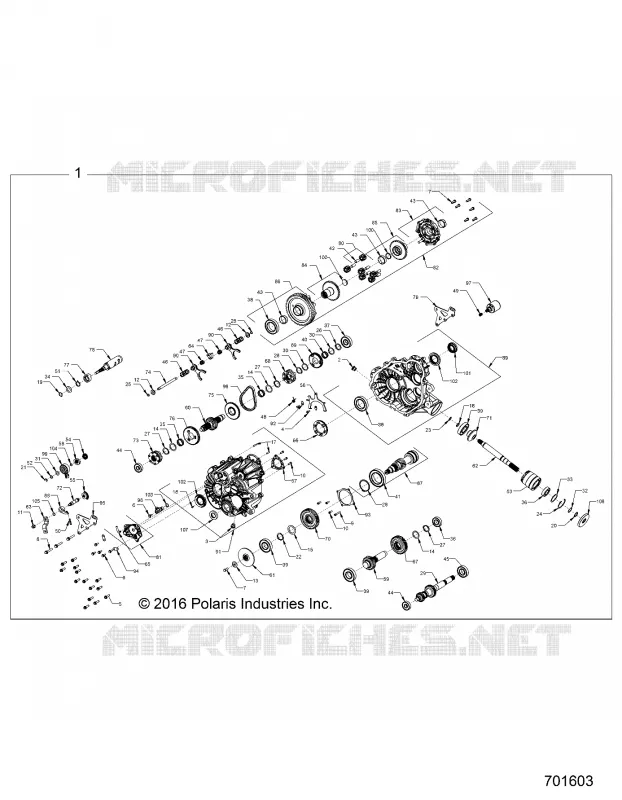 DRIVE TRAIN, PRINCIPAL GEARCASE INTERNALS