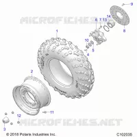 RUEDAS, FRONT TIRE AND BRAKE DISC