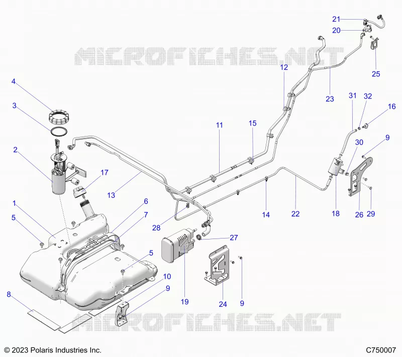 SISTEMA DE COMBUSTIBLE, EVAP FUEL TANK ASM.