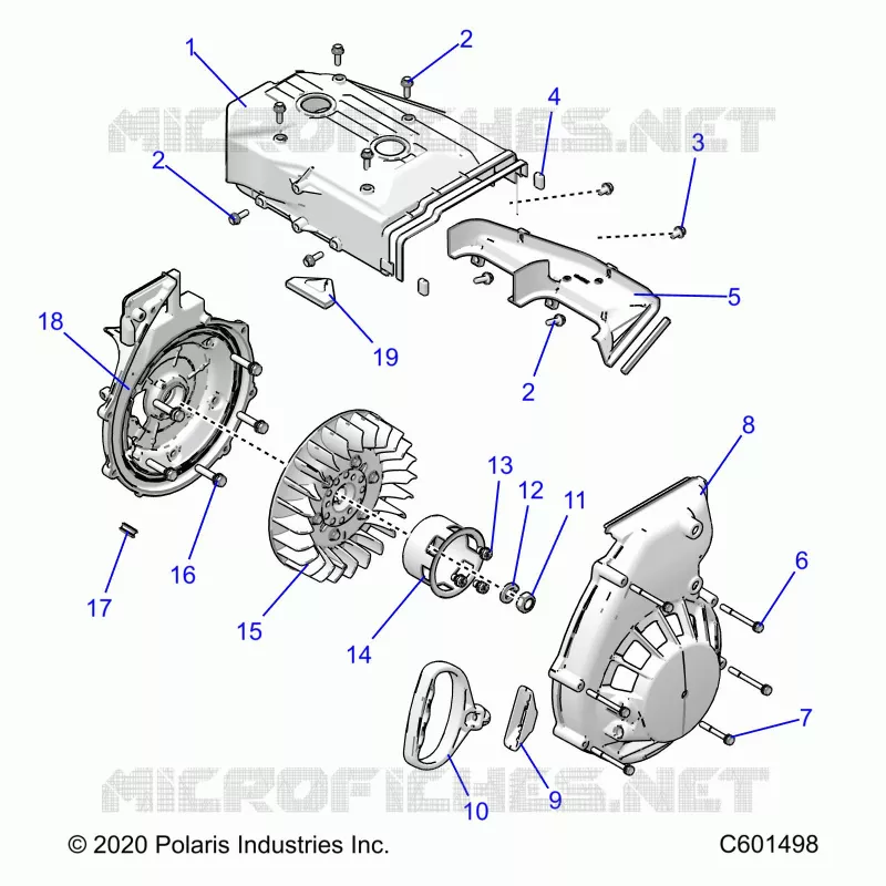 ENGINE, BLOWER HOUSING AND ARRANQUE DE RETROCESO