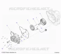 ENGINE, STATOR COVER AND FLYRUEDA