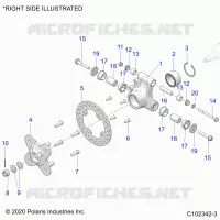 SUSPENSION TRASERA HUB, CARRIER AND BRAKE DISC
