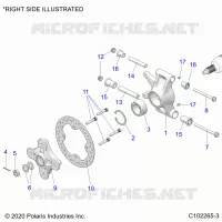 SUSPENSION TRASERA HUBS, CARRIER AND BRAKE DISC