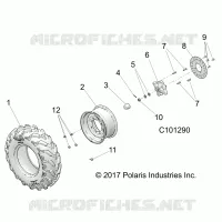 RUEDAS, FRONT TIRE AND BRAKE DISC
